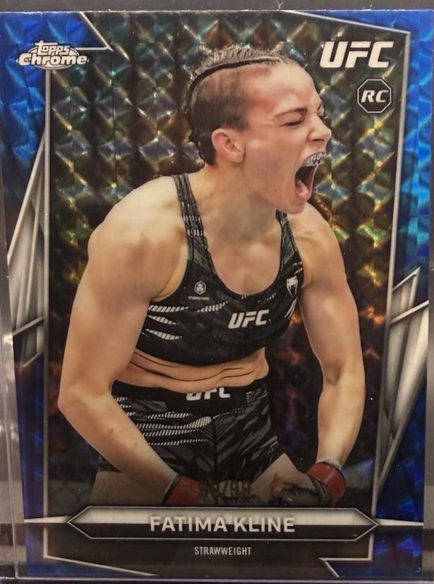 Fatima Kline 2026 Topps Chrome UFC Base #158 Blue Geometric Refractor