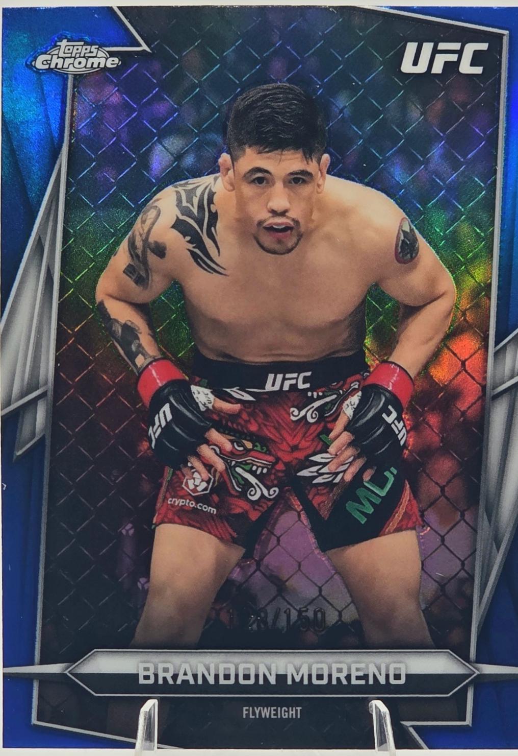 Brandon Moreno 2026 Topps Chrome UFC Base #162 Blue Refractor
