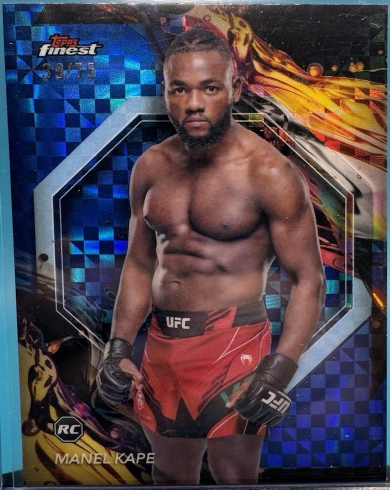 Manel Kape 2024 Topps Finest UFC Base Uncommon #165 Blue Checkerboard Refractor