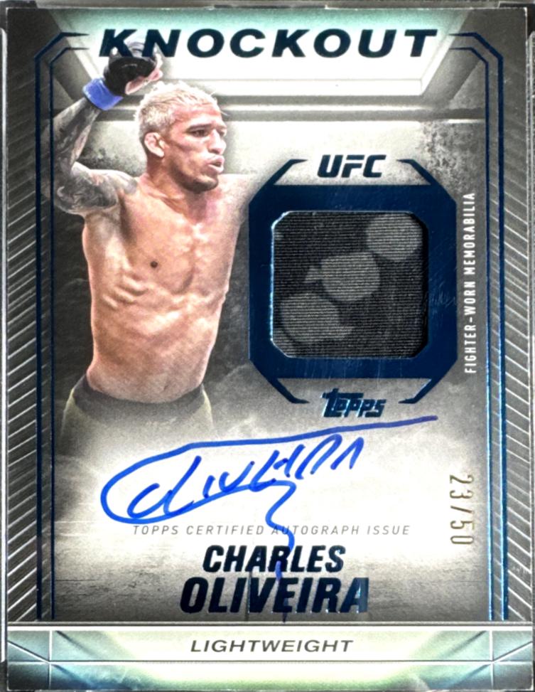 Charles Oliveira 2024 Topps Knockout UFC Knockout Autograph Relics #KAR-COA Blue