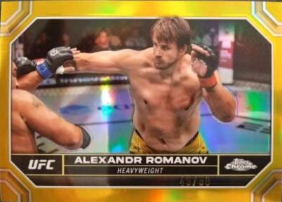 Alexandr Romanov 2024 Topps Chrome UFC Base #9 Gold Refractor