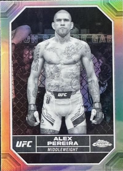 Alex Pereira 2024 Topps Chrome UFC Base #4 Negative Refractor