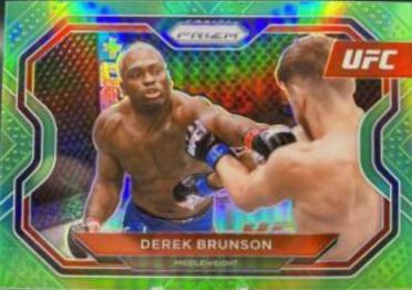 Derek Brunson 2021 Panini Prizm UFC Base #186 Neon Green