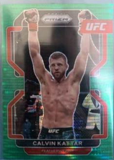 Calvin Kattar 2022 Panini Prizm UFC Base #169 Green Pulsar