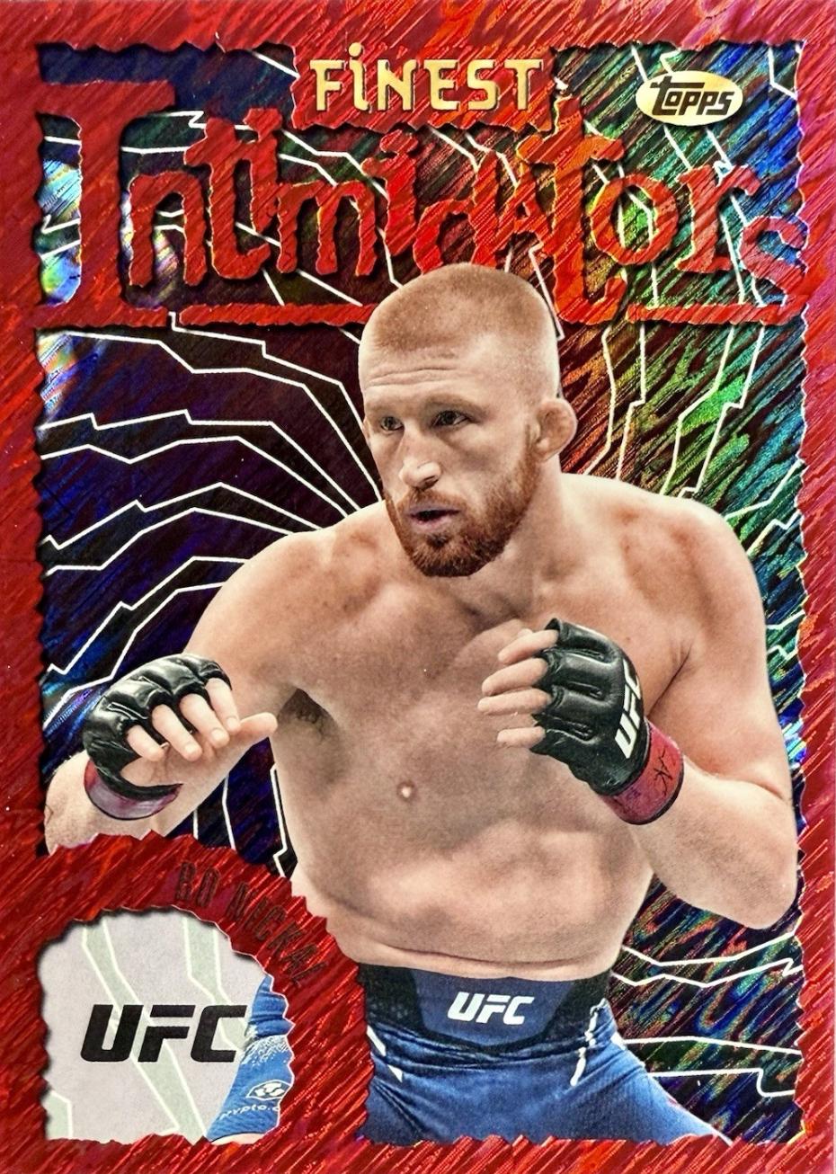 Bo Nickal 2024 Topps Finest UFC Intimidators #INT-26 Red Shimmer Refractor