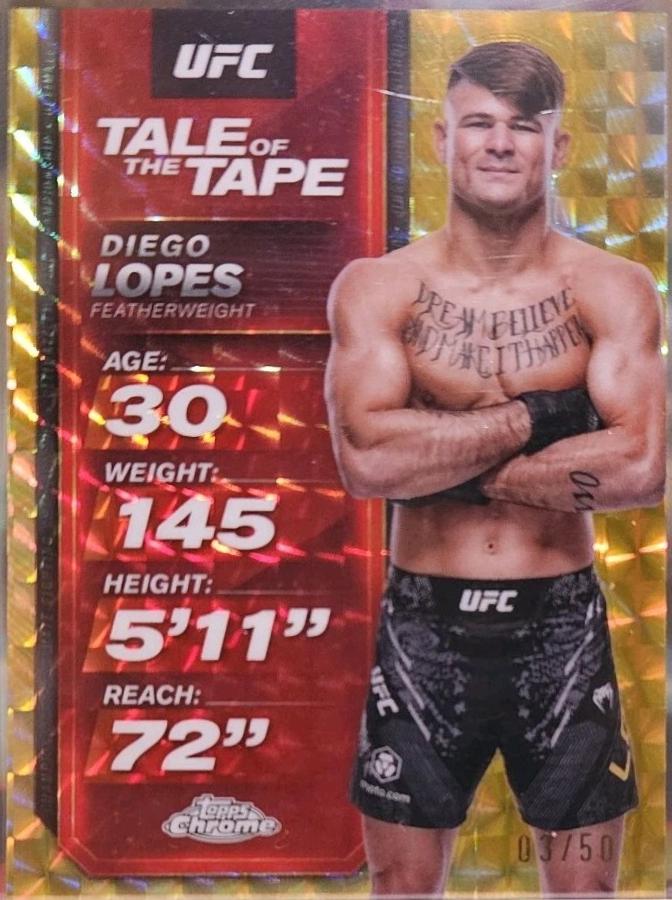 Diego Lopes 2025 Topps Chrome UFC Tale of the Tape #TTT-17 Geometric Gold Refractor