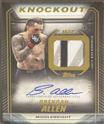 Brendan Allen 2024 Topps Knockout UFC Knockout Autograph Relics #KAR-BAN Platinum