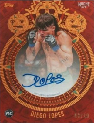 Diego Lopes 2024 Topps Noche UFC Base Autographs #6A Gold