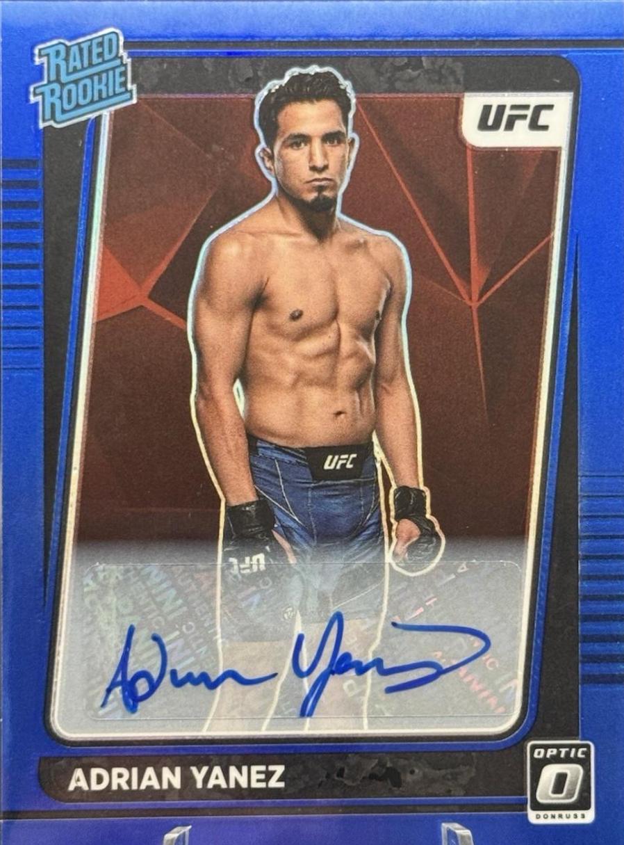 Adrian Yanez 2022 Panini Donruss Optic UFC Base Rated Rookies Signatures #105 Blue