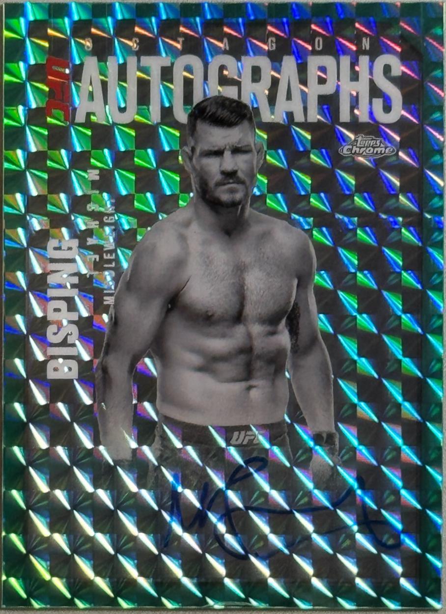 Michael Bisping 2025 Topps Chrome UFC Octagon Legends Autographs #OLA-MB Geometric Aqua Refractor