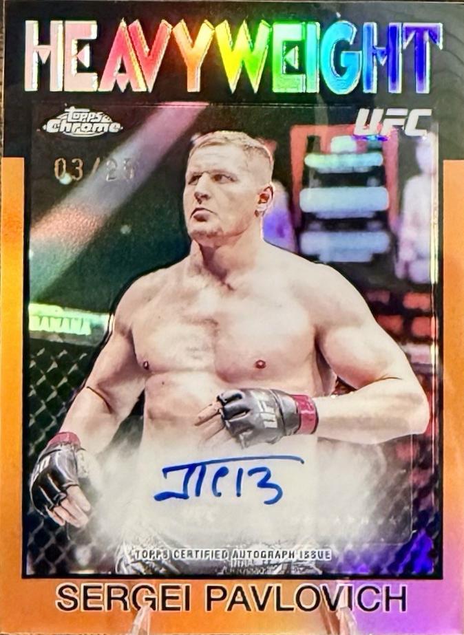Sergei Pavlovich 2026 Topps Chrome UFC 1986 Topps Signatures #86S-SP Orange Refractor