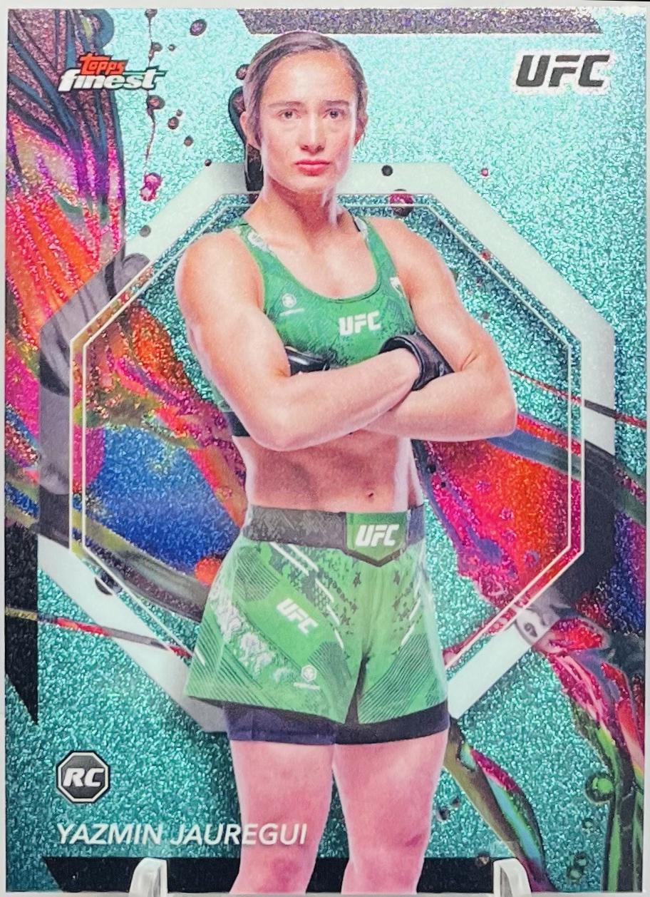 Yazmin Jauregui 2024 Topps Finest UFC Base Common #85 Aqua Glitter Refractor