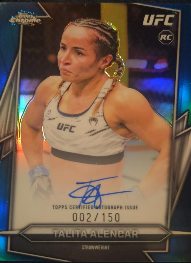 Talita Alencar 2026 Topps Chrome UFC Base Autographs #BAV-TA Blue Refractor