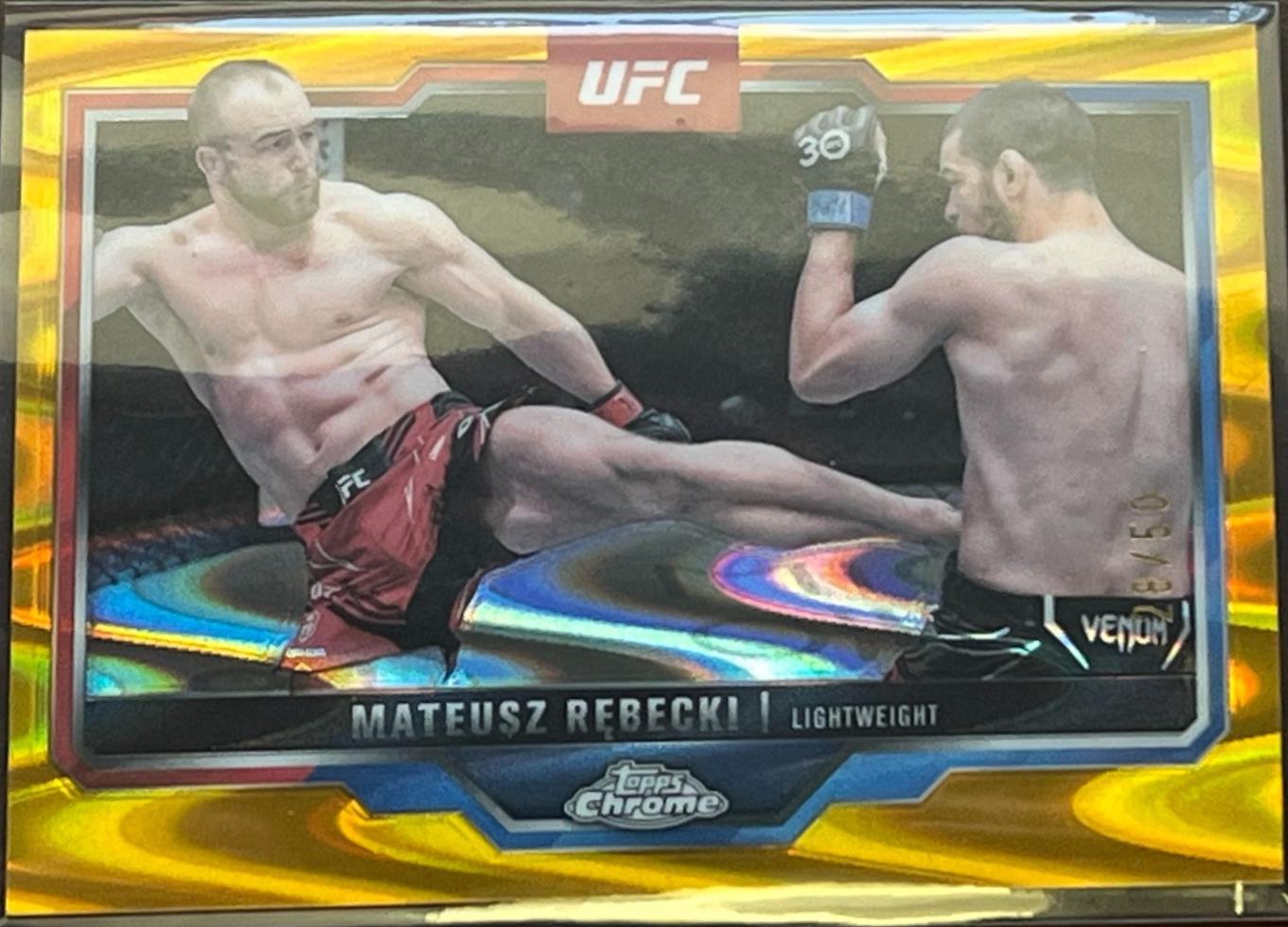 Mateusz Rębecki 2025 Topps Chrome UFC Base #61 Gold Refractor