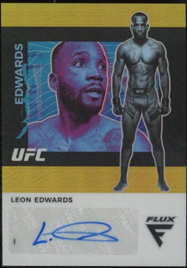 Leon Edwards 2022 Panini Chronicles UFC Flux Auto #5 Gold