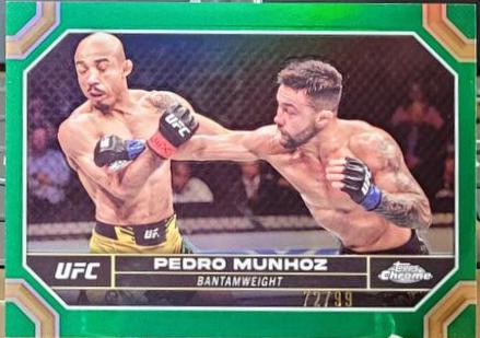 Pedro Munhoz 2024 Topps Chrome UFC Base #155 Green Refractor