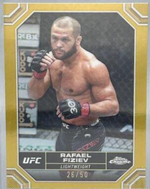 Rafael Fiziev 2024 Topps Chrome UFC Base #159 Gold Refractor