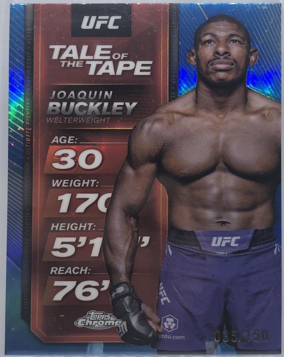 Joaquin Buckley 2025 Topps Chrome UFC Tale of the Tape #TTT-12 Blue Refractor