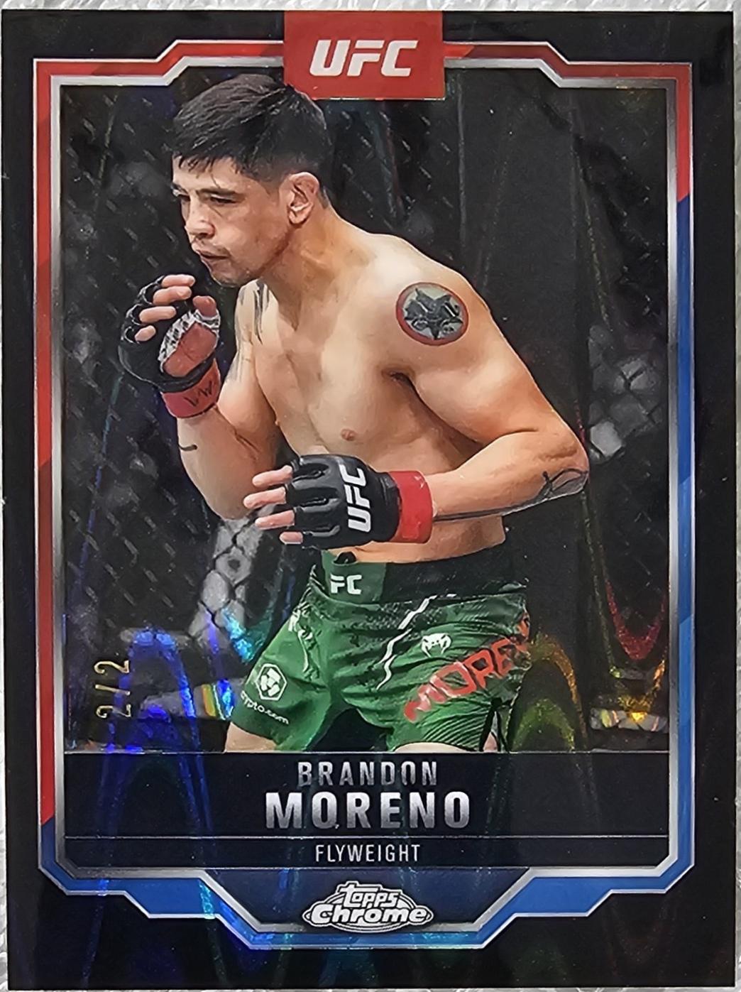 Brandon Moreno 2025 Topps Chrome UFC Base #46 Black Geometric Refractor