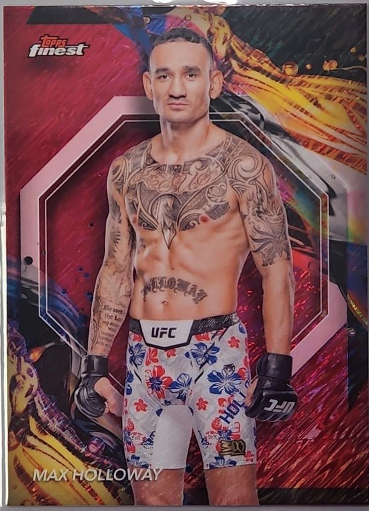 Max Holloway 2024 Topps Finest UFC Base Uncommon #181 Red Shimmer Refractor