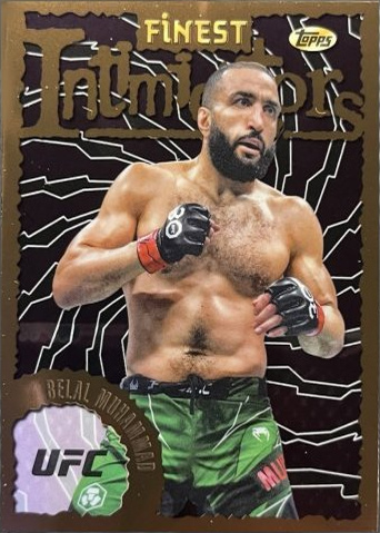 Belal Muhammad 2024 Topps Finest UFC Intimidators #INT-24 Green Shimmer Refractor