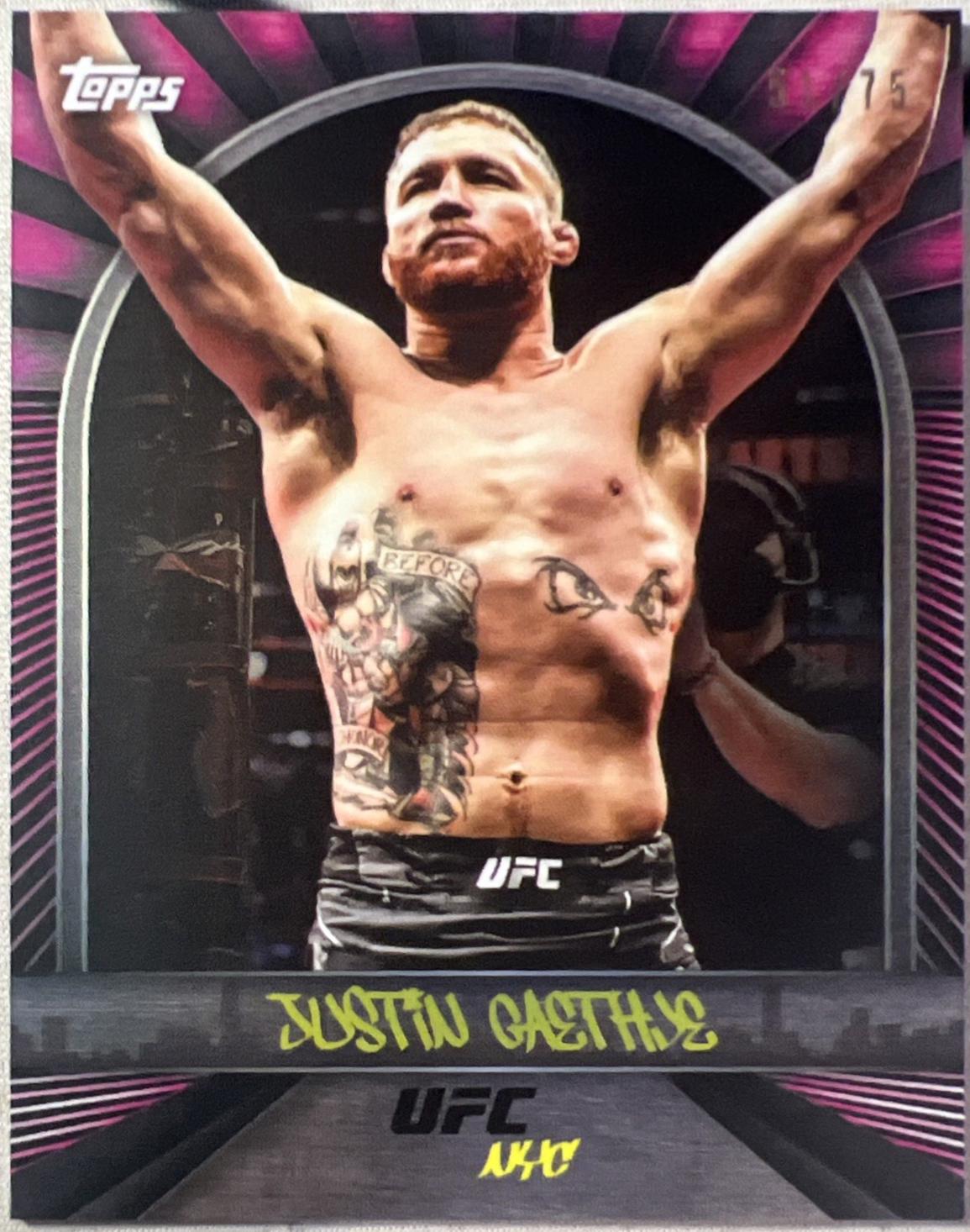 Justin Gaethje 2024 Topps UFC NYC Base #20 Pink