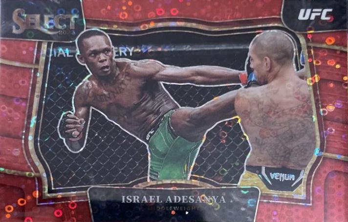 Israel Adesanya 2023 Panini Select UFC Octagonside #270 Red Disco