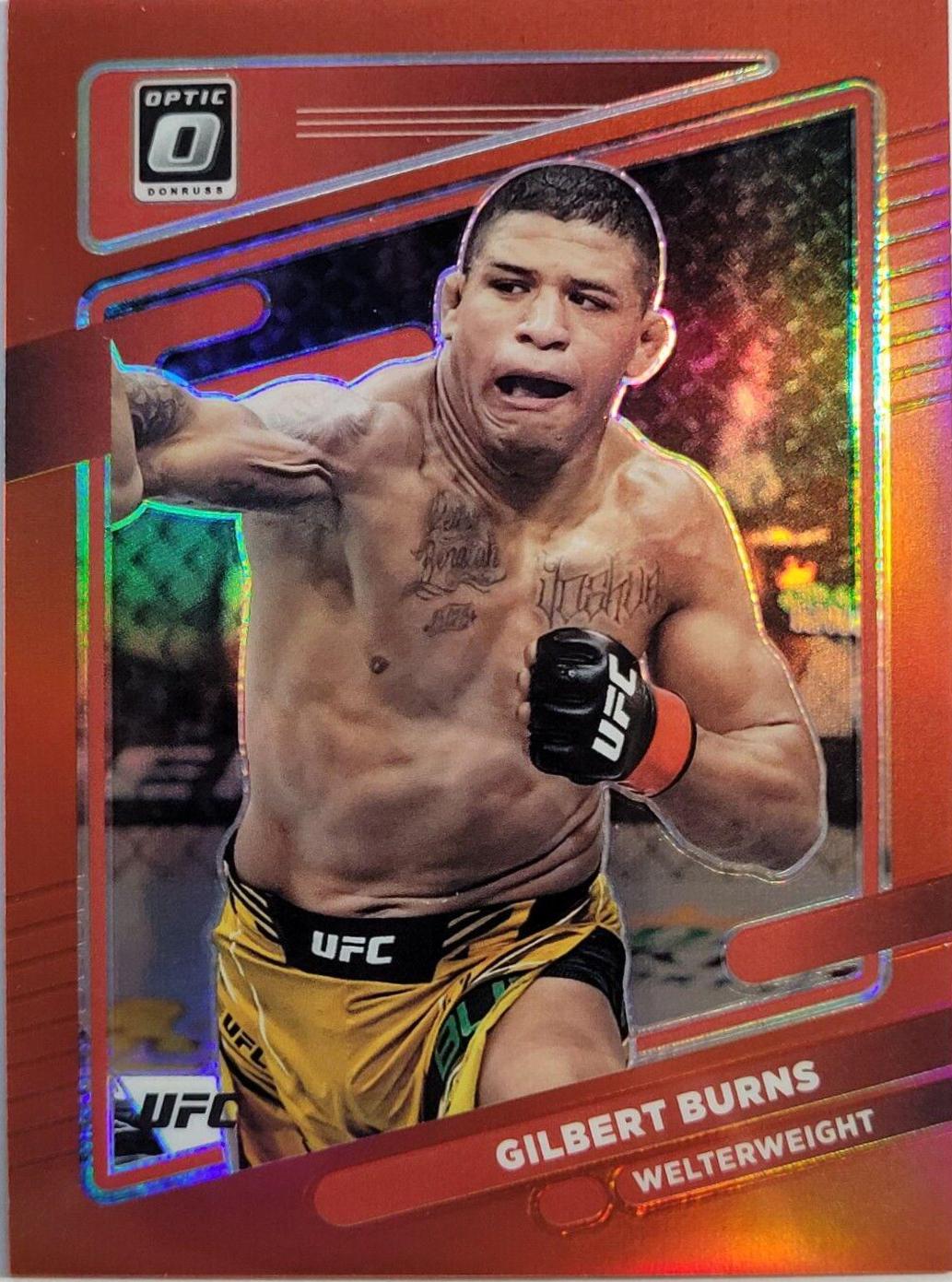 Gilbert Burns 2022 Panini Donruss Optic UFC Base #82 Red