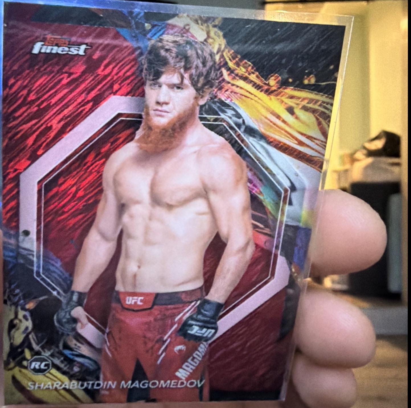 Shara Magomedov 2024 Topps Finest UFC Base Rare #218 Yellow Glitter Refractor