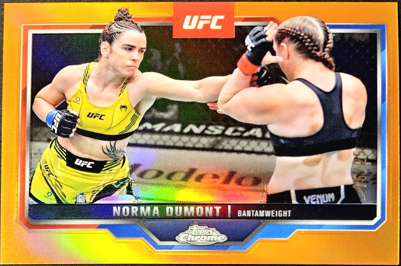 Norma Dumont 2025 Topps Chrome UFC Base #195 Orange Refractor