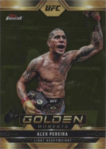 Alex Pereira 2025 Topps Finest UFC Golden Moments #GM-7 Superfractor