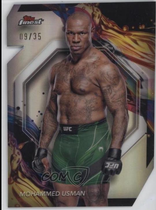 Mohammed Usman 2024 Topps Finest UFC Base Uncommon #119 Die-Cut Refractor