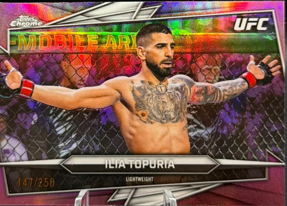 Ilia Topuria 2026 Topps Chrome UFC Base #1 Pink Refractor