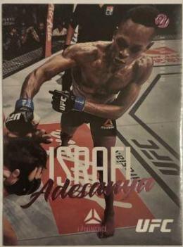 Israel Adesanya 2021 Panini Chronicles UFC Base Luminance #60 Pink