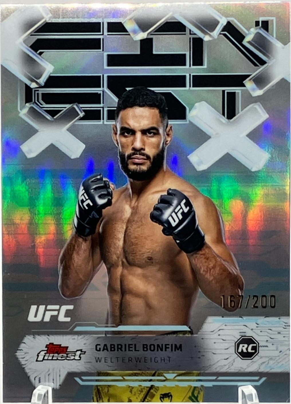 Gabriel Bonfim 2025 Topps Finest UFC Base Common #63 Blue Refractor