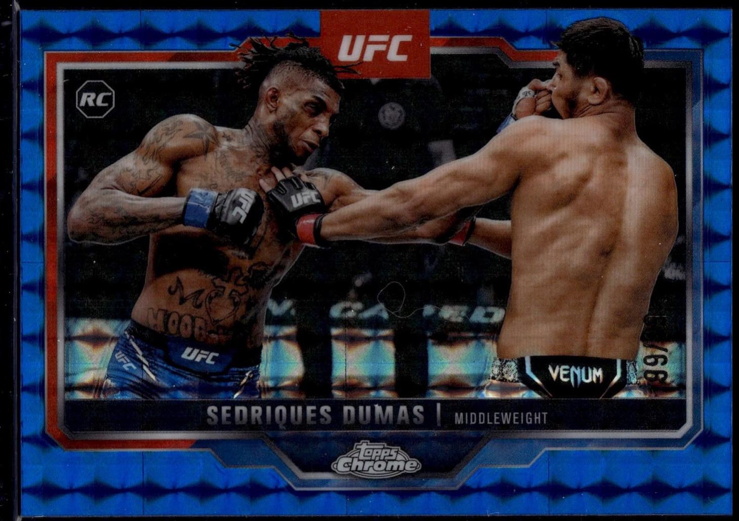Sedriques Dumas 2025 Topps Chrome UFC Base #6 Blue Geometric Refractor