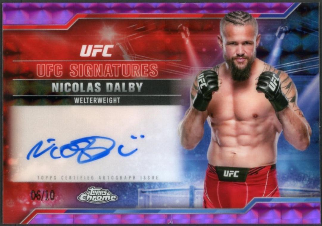 Nicolas Dalby 2025 Topps Chrome UFC UFC Signatures #SIG-ND Geometric Purple Refractor