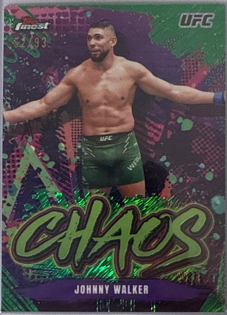Johnny Walker 2024 Topps Finest UFC Chaos #CHA-23 Green Shimmer Refractor