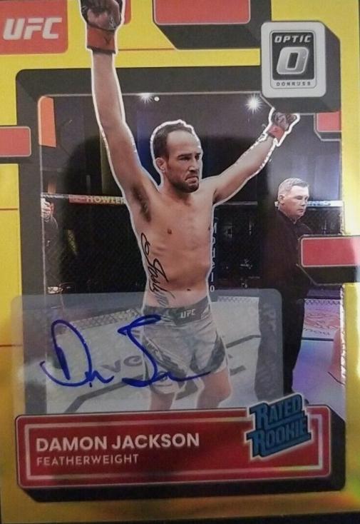 Damon Jackson 2023 Panini Donruss Optic UFC Base Rated Rookies Signatures #104 Gold