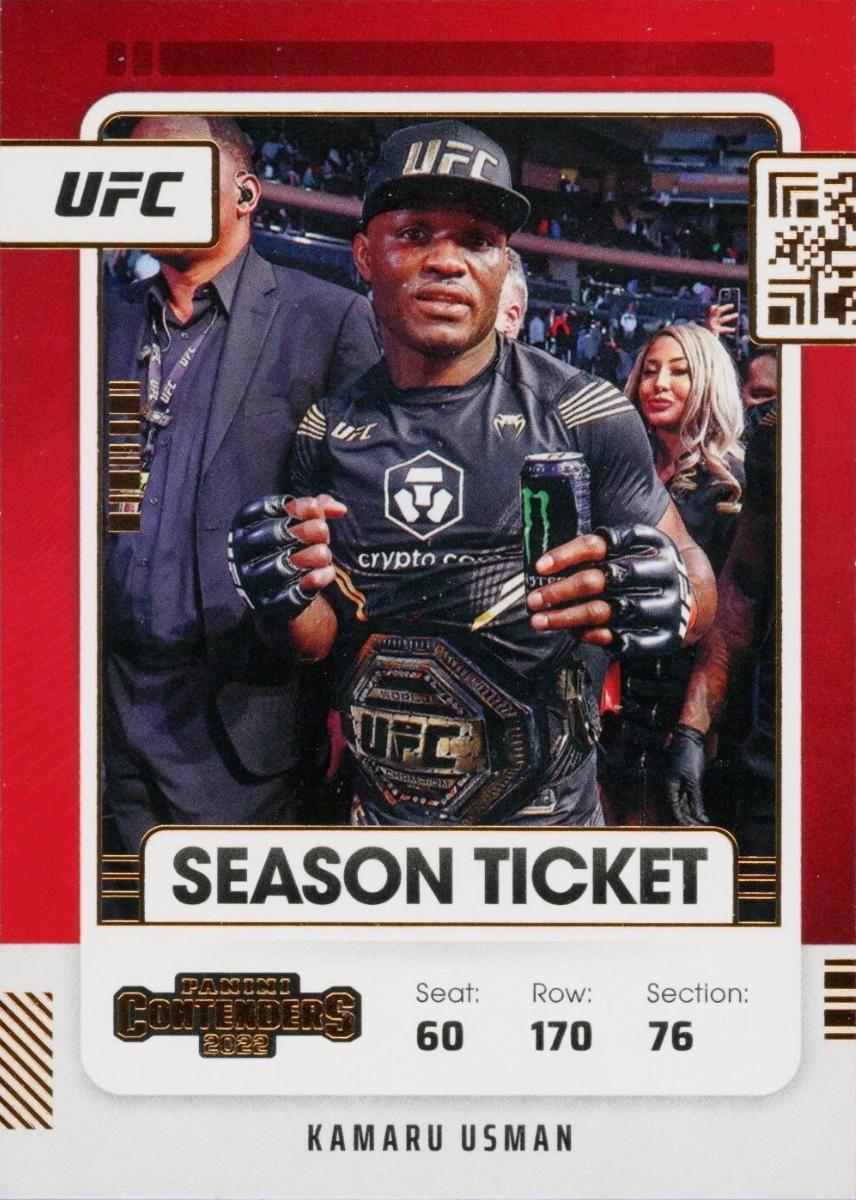 Kamaru Usman 2022 Panini Chronicles UFC Base Contenders Season Ticket #110 Bronze