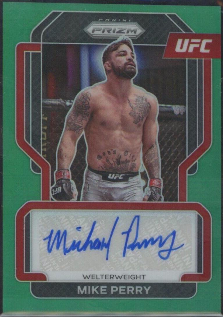 Mike Perry 2022 Panini Prizm UFC Signatures #18 Green