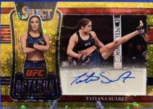Tatiana Suarez 2022 Panini Select UFC Octagon Action Signatures #26 Gold Flash