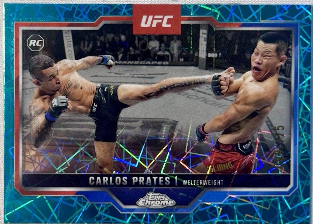 Carlos Prates 2025 Topps Chrome UFC Base #40 Teal Lazer Refractor