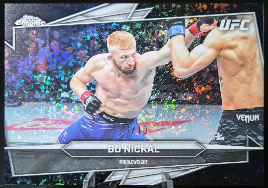 Bo Nickal 2026 Topps Chrome UFC Base #46 Black Mini Diamonds Refractor