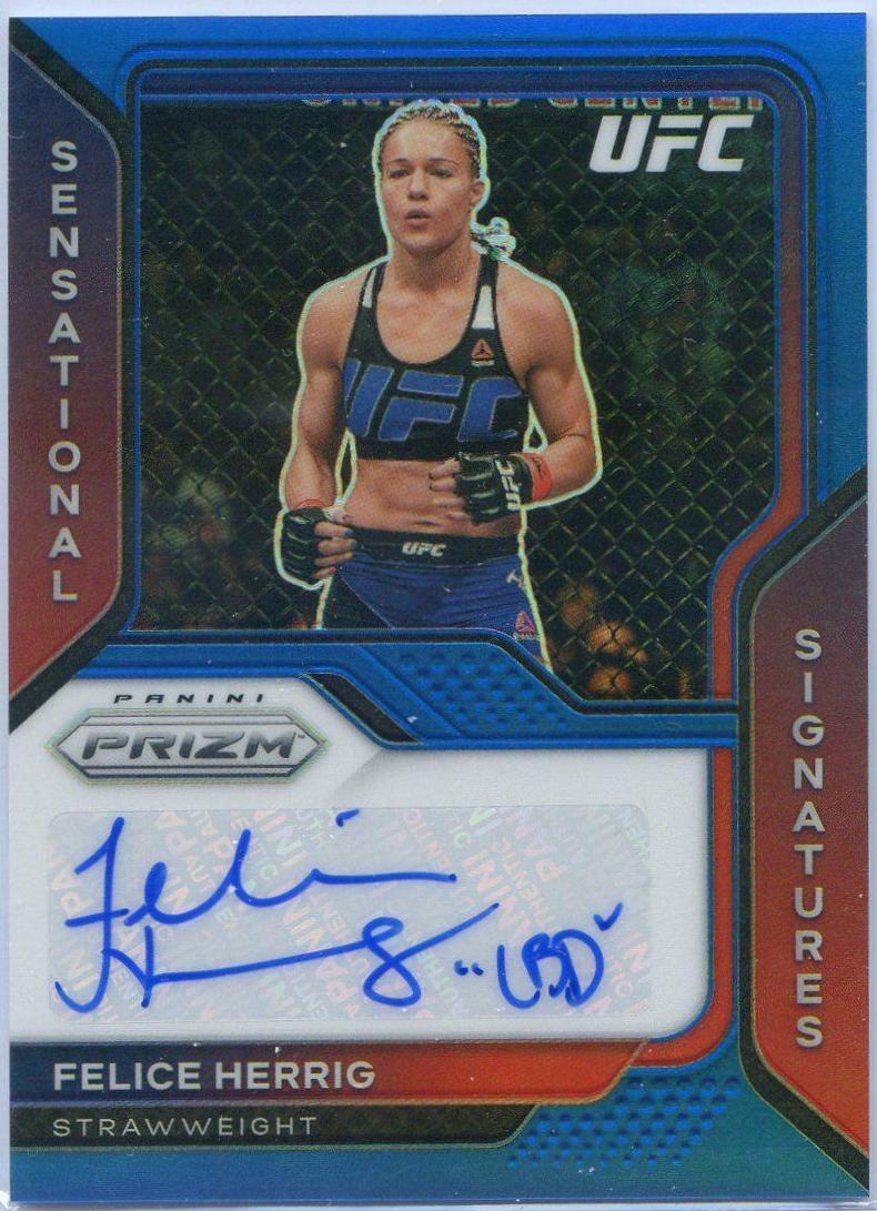 Felice Herrig 2021 Panini Prizm UFC Sensational Signatures #7 Blue