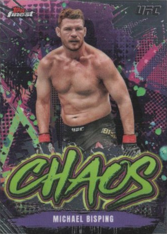 Michael Bisping 2024 Topps Finest UFC Chaos #CHA-20 Tangerine Glitter Refractor