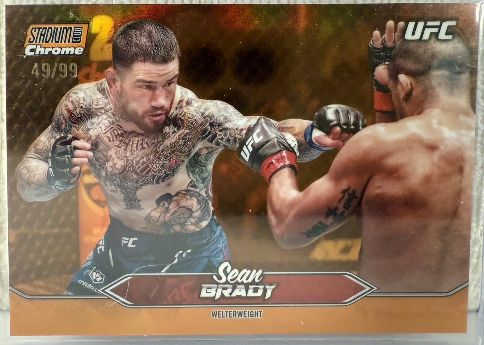 Sean Brady 2025 Topps Stadium Club UFC Base Chrome #C-129 Orange Refractor