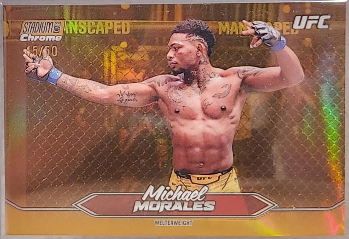 Michael Morales 2025 Topps Stadium Club UFC Base Chrome #C-151 Gold Refractor