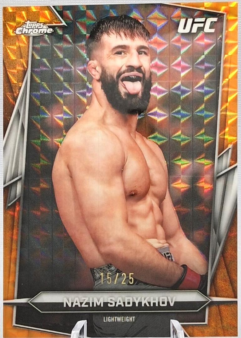 Nazim Sadykhov 2026 Topps Chrome UFC Base #25 Orange Geometric Refractor