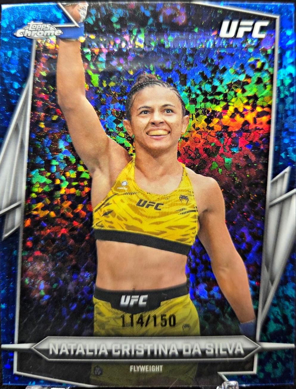 Natalia Silva 2026 Topps Chrome UFC Base #188 Blue Refractor